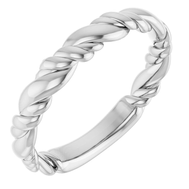 Sterling Silver Stackable Rope Ring