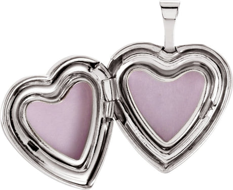 Sterling Silver 20.7x15.7 mm Cross Heart Locket 