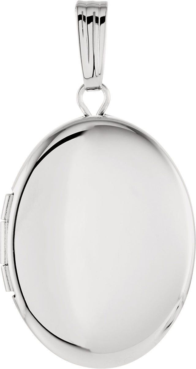 Sterling Silver Engravable Oval Locket 