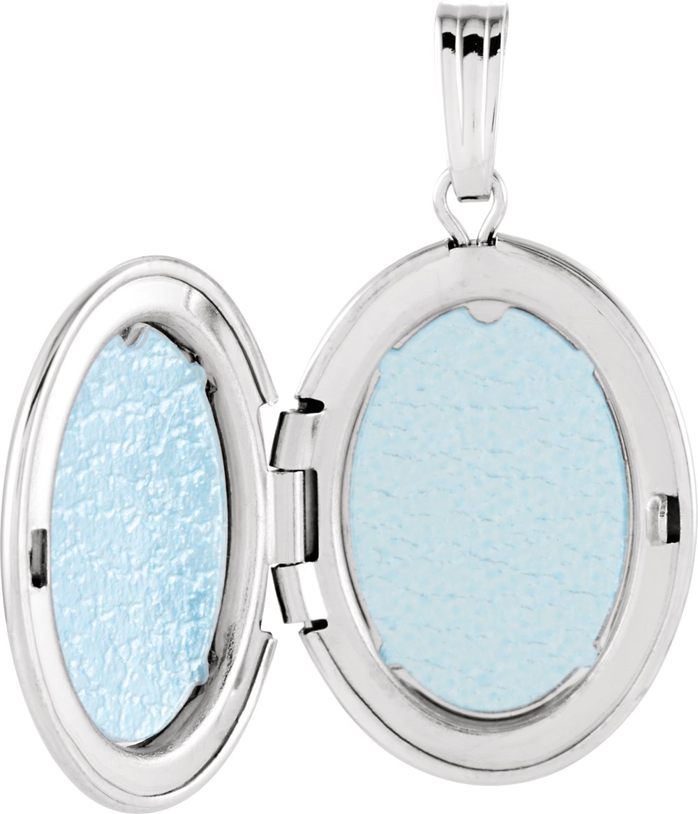 Sterling Silver Engravable Oval Locket 