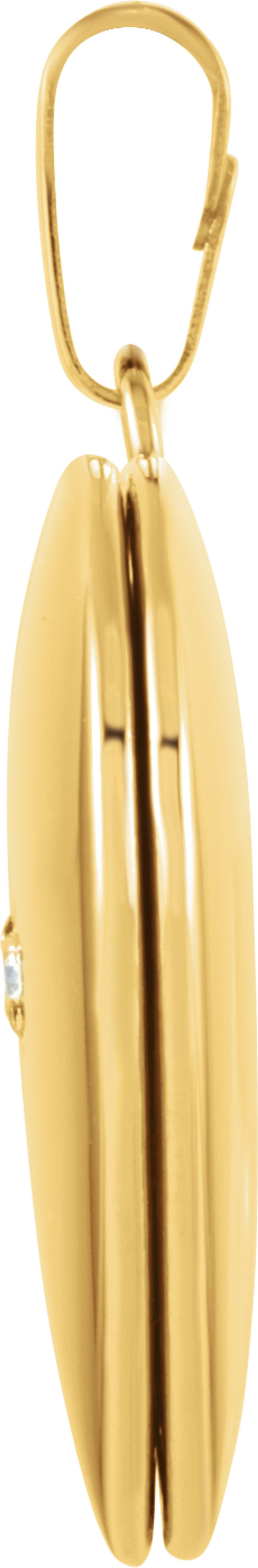 14K Yellow Gold .02 CT Natural Diamond Heart Locket