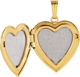 14K Yellow .02 CT Natural Diamond Heart Locket