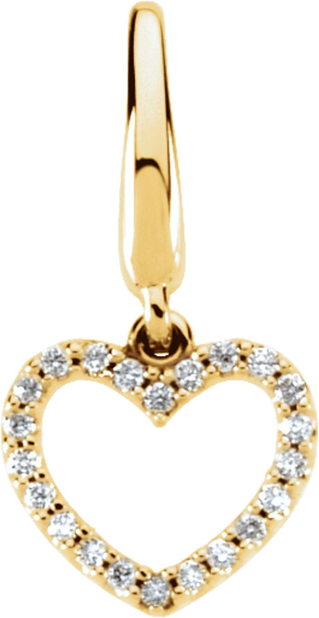 14K Yellow .08 CTW Natural Diamond Heart Charm 