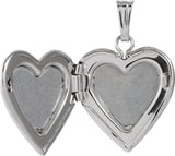 14K White .010 CT Natural Diamond Heart Locket