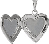 14K White Gold .010 CT Natural Diamond Heart Locket