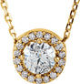 14K Yellow 1/4 CTW Lab-Grown Diamond Halo-Style 16" Necklace