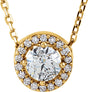 14K Yellow 1/2 CTW Lab-Grown Diamond Halo-Style 16" Necklace