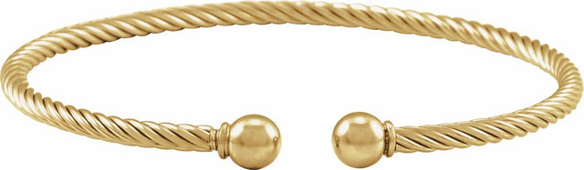 14K Yellow Gold-Filled 3 mm Cuff 6 7/10" Bracelet