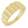 14K Yellow Gold 7 mm Grooved Tapered Band Size 7