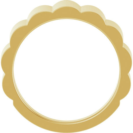 14K Yellow Gold 7 mm Grooved Tapered Band Size 7