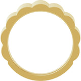 14K Yellow Gold 7 mm Grooved Tapered Band Size 7