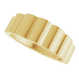 14K Yellow Gold 7 mm Grooved Tapered Band Size 7
