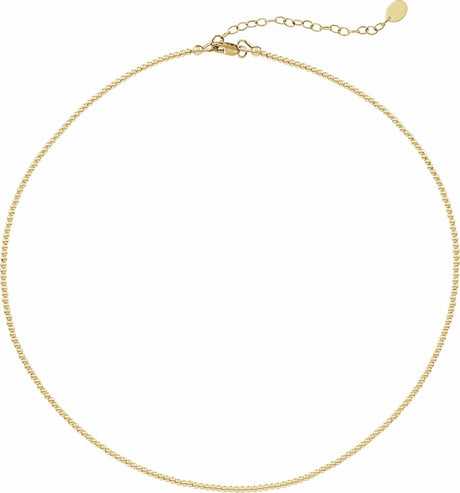 14K Yellow Gold-Filled 2 mm Hollow Bead 16" Necklace