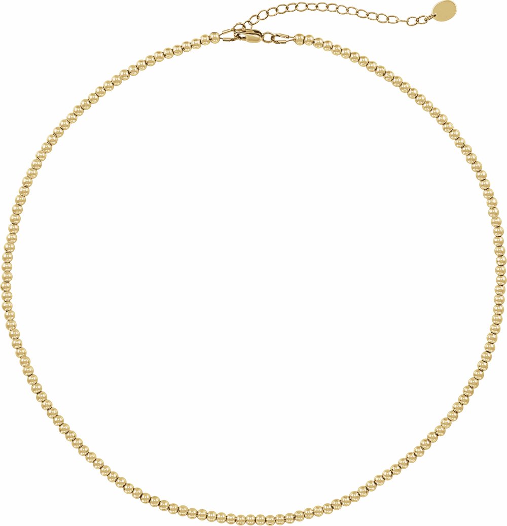 14K Yellow Gold-Filled 3 mm Hollow Bead 16" Necklace