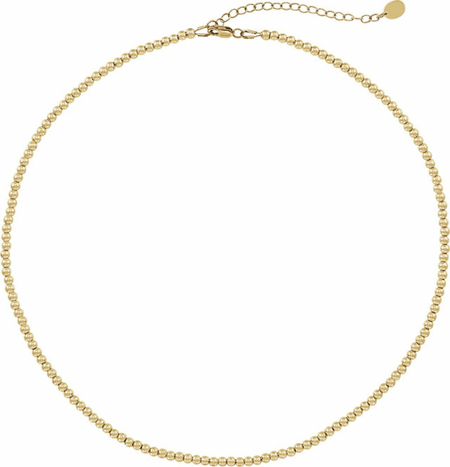 14K Yellow Gold-Filled 3 mm Hollow Bead 16" Necklace