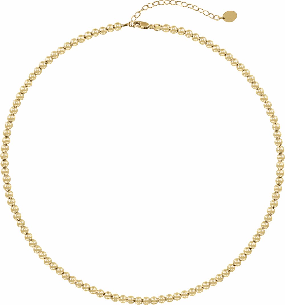 14K Yellow Gold-Filled 4 mm Hollow Bead 16" Necklace