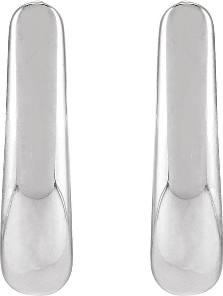 14K White Gold Hinged 15 mm Hoop Earrings