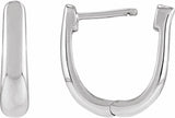 14K White Gold Hinged 15 mm Hoop Earrings
