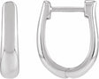 14K White Gold Hinged 15 mm Hoop Earrings