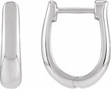 14K White Gold Hinged 15 mm Hoop Earrings