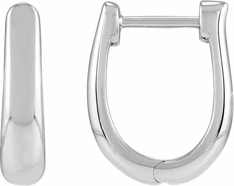 14K White Gold Hinged 15 mm Hoop Earrings