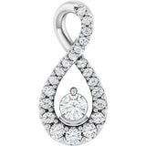 14K White Gold 1/5 CTW Lab-Grown Diamond Freeform Pendant