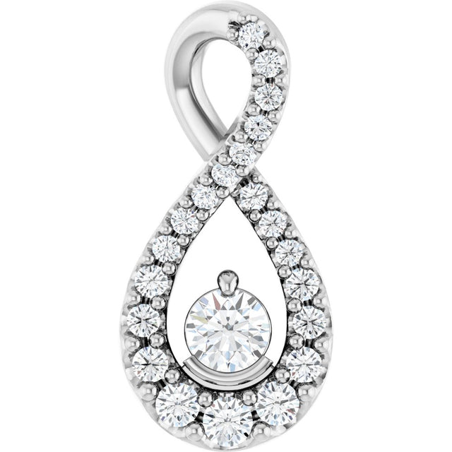 14K White Gold 1/5 CTW Lab-Grown Diamond Freeform Pendant