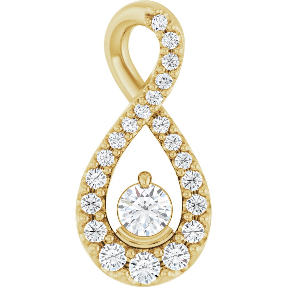 14K Yellow Gold 1/5 CTW Lab-Grown Diamond Freeform Pendant