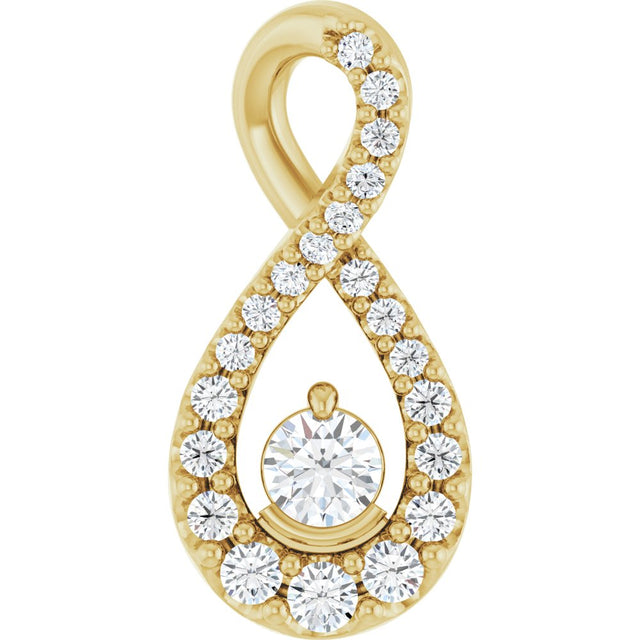 14K Yellow Gold 1/5 CTW Lab-Grown Diamond Freeform Pendant