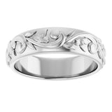 14K White Gold 5.4 mm Sculptural Band Size 7