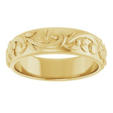14K Yellow Gold 5.4 mm Sculptural Band Size 7