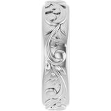 14K White Gold 5.4 mm Sculptural Band Size 7