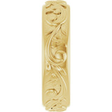 14K Yellow Gold 5.4 mm Sculptural Band Size 7