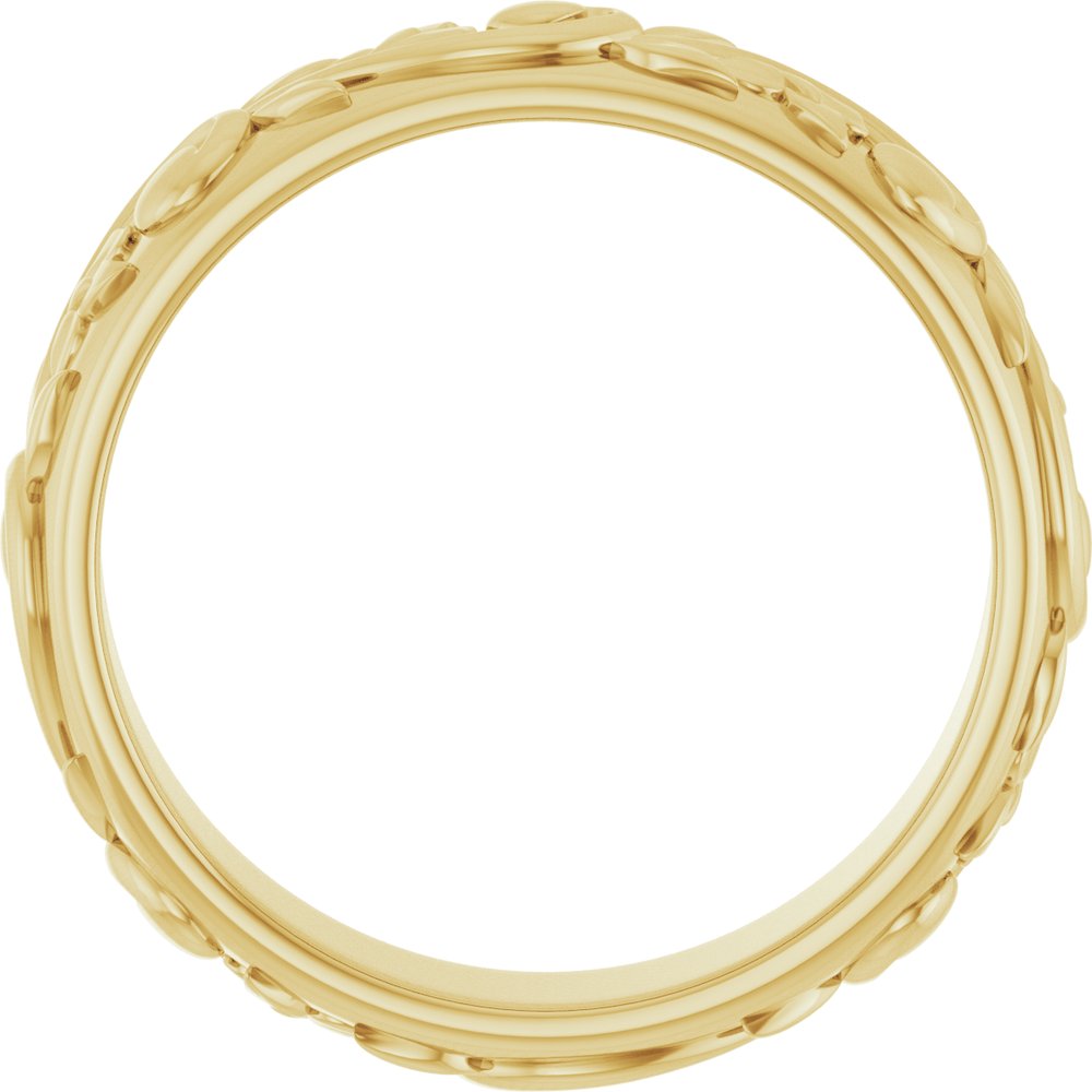 14K Yellow Gold 5.4 mm Sculptural Band Size 7