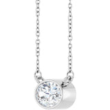14K White Gold 3/4 CT Lab-Grown Diamond 18" Necklace