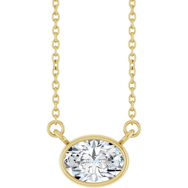 14K Yellow Gold 3/4 CT Lab-Grown Diamond 18" Necklace