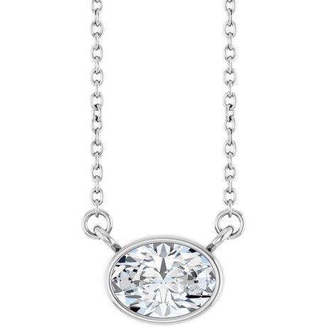 14K White Gold 3/4 CT Lab-Grown Diamond 18" Necklace