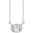 14K White Gold 3/4 CT Lab-Grown Diamond 18" Necklace