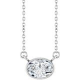 14K White Gold 3/4 CT Lab-Grown Diamond 18" Necklace