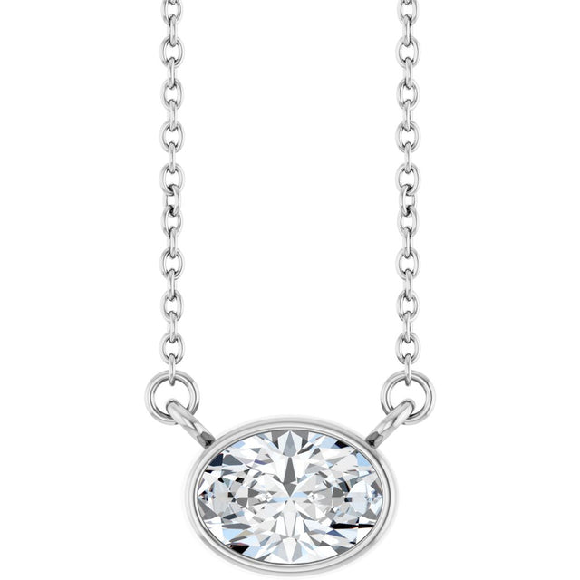 14K White Gold 3/4 CT Lab-Grown Diamond 18" Necklace