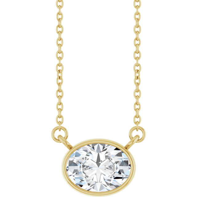 14K Yellow Gold 1 CT Lab-Grown Diamond 18" Necklace