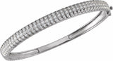 14K White Gold 1 3/8 CTW Lab-Grown Diamond Bangle 7" Bracelet