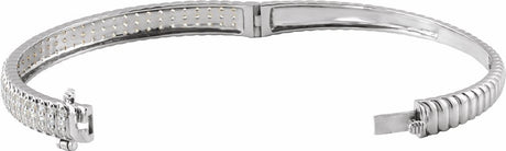 14K White Gold 1 3/8 CTW Lab-Grown Diamond Bangle 7" Bracelet