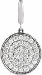 14K White Gold 1/2 CTW Natural Diamond Pavé-Style Disc Charm/Pendant
