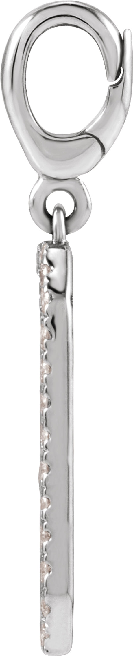 14K White Gold Engravable 1/6 CTW Natural Diamond Dog Tag Charm/Pendant