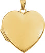 14K Yellow Gold Engravable Heart Locket 