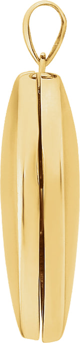 14K Yellow Gold Engravable Heart Locket 