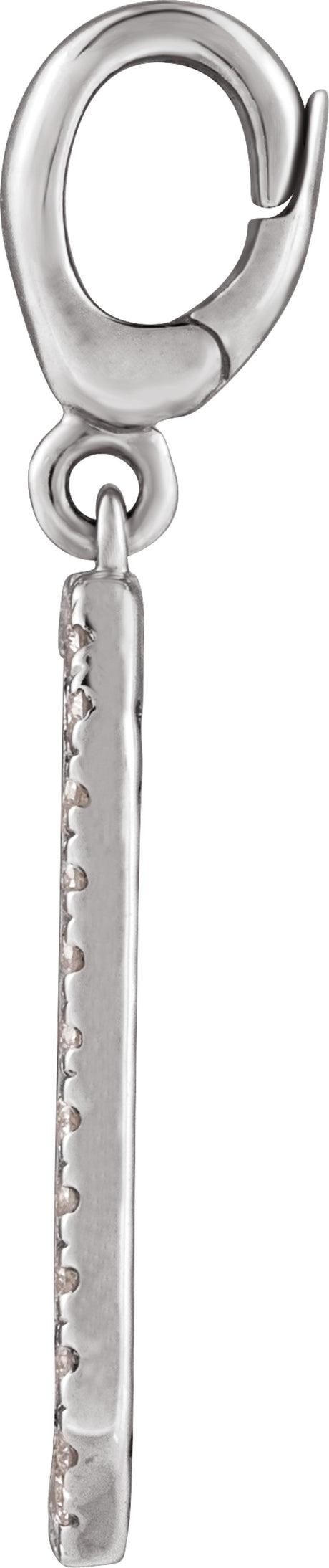 14K White Gold Engravable 1/6 CTW Natural Diamond Dog Tag Charm/Pendant