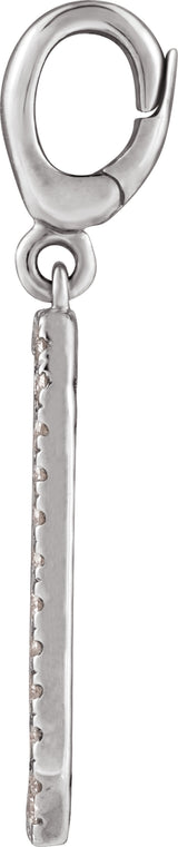 14K White Gold Engravable 1/6 CTW Natural Diamond Dog Tag Charm/Pendant