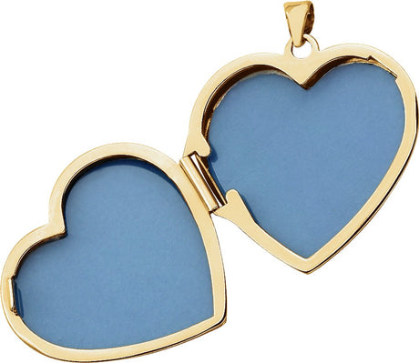 14K Yellow Gold Engravable Heart Locket 